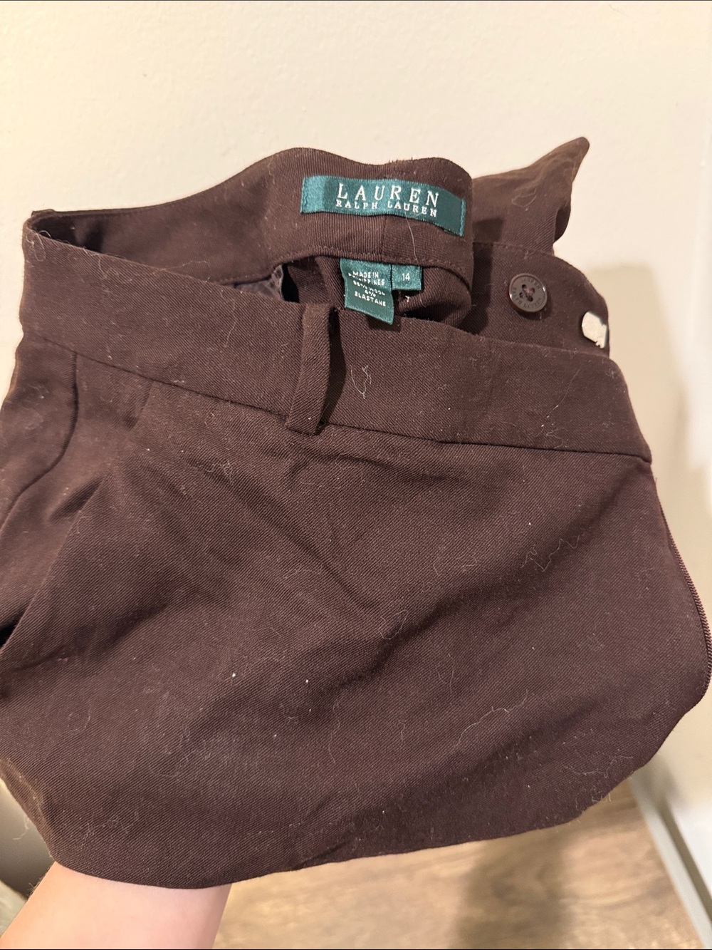 Lauren Ralph Lauren Brown Women's Cotton Trousers